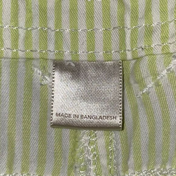 Ann Taylor Loft Womens Cotton Striped Mid Rise Shorts Green White Size 16 - Picture 4 of 8